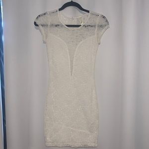 Lace white dress.